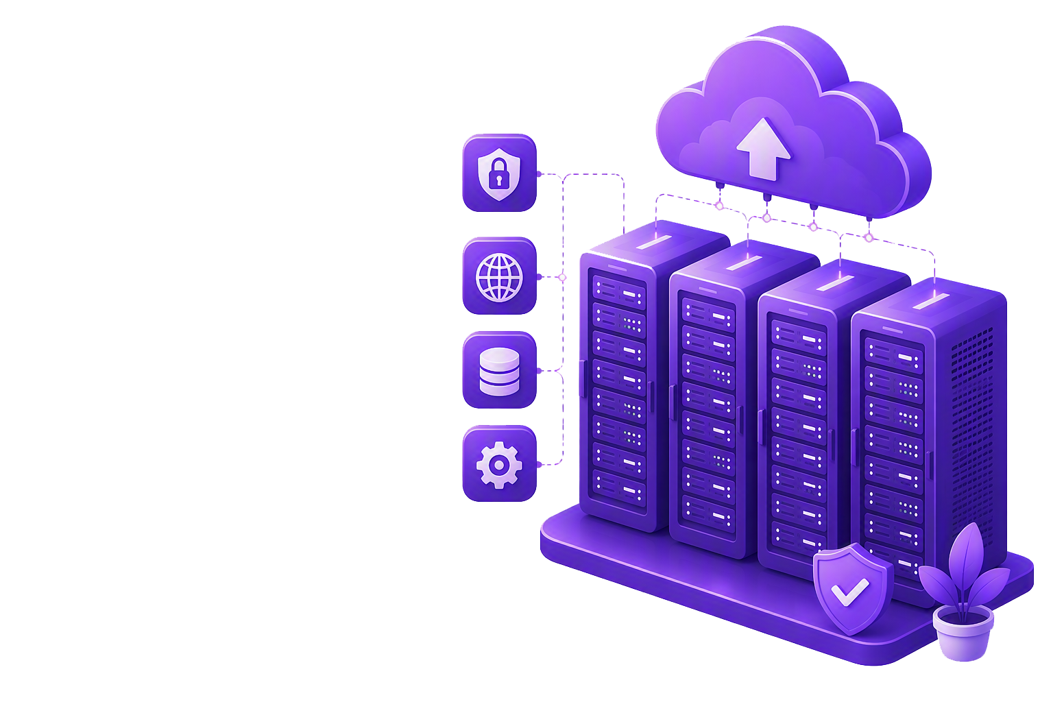 Cloud hosting servers illustration